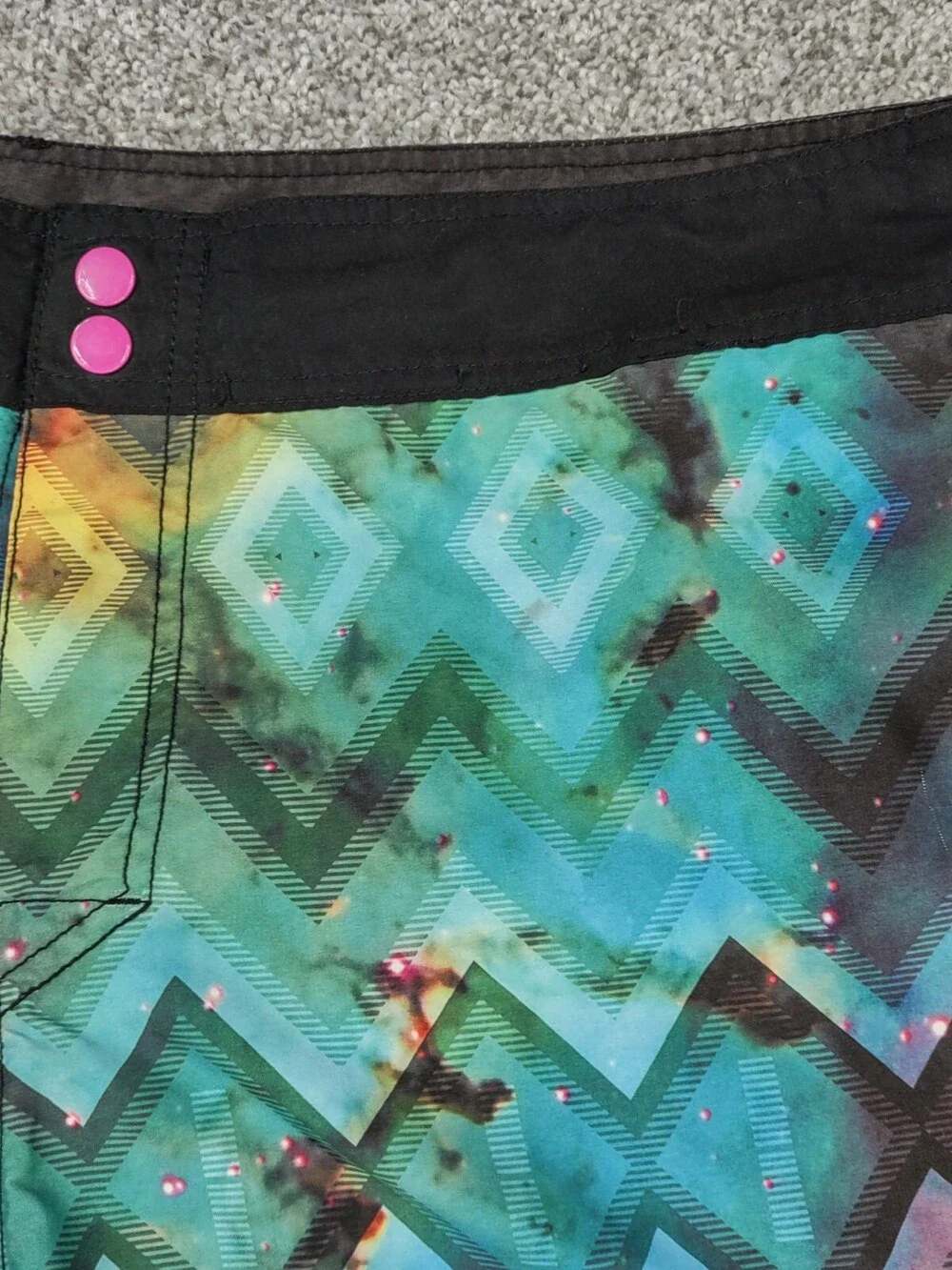 Beautiful Giant Boardshorts Men 38 Galaxy Diamond Tie Dye Hybrid Swim Trunks